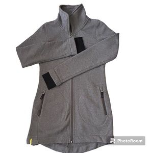Lole Fleece Mid Length Zippered Jacket Grey Size XS